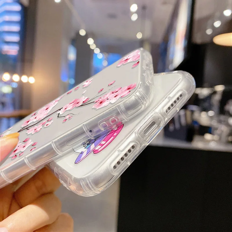 Funda de teléfono transparente Plum Bossom para iPhone 11 Fundas iPhone 17 Pro Max 11 16 15 14 12 Air 17promax funda de silicona a prueba de golpes - imagen 2