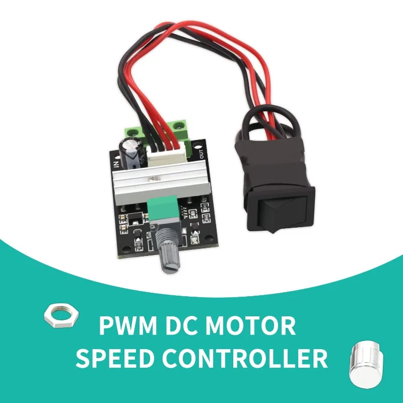 2 uds 6V 12V 24V 28V 80W PWM controlador de velocidad del Motor de CC 1203BB controlador de Motor de CC 3A controlador de Motor interruptor Reversible ajustable - imagen 3