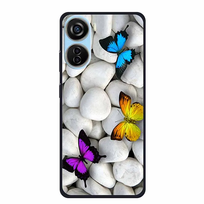 Para ZTE Blade V40 diseño funda de silicona suave TPU fundas de teléfono para ZTE Blade V40 diseño a prueba de golpes animales cubierta protectora negra - imagen 5