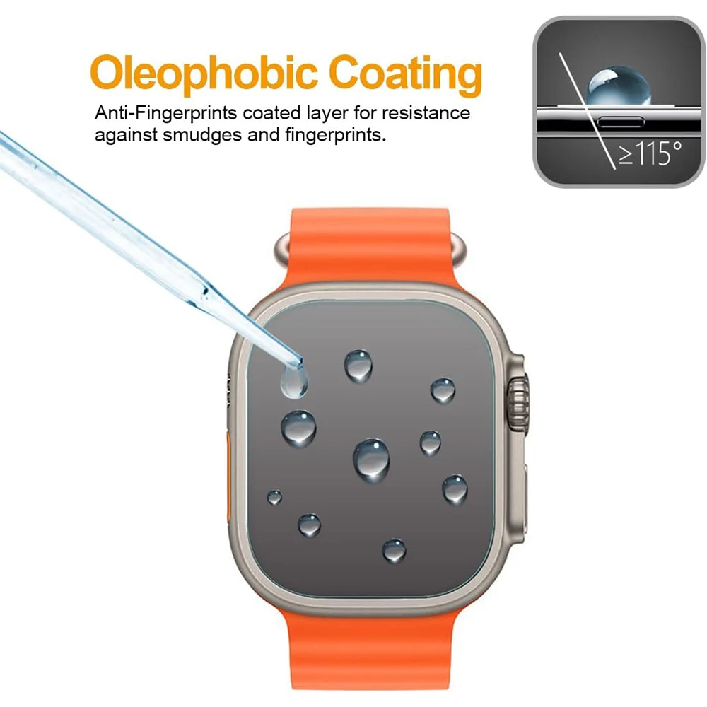 3 uds Protector de pantalla de vidrio templado para Apple Watch Ultra 3 2 1 49MM 49 MM protección de película accesorio protector de pantalla - imagen 3