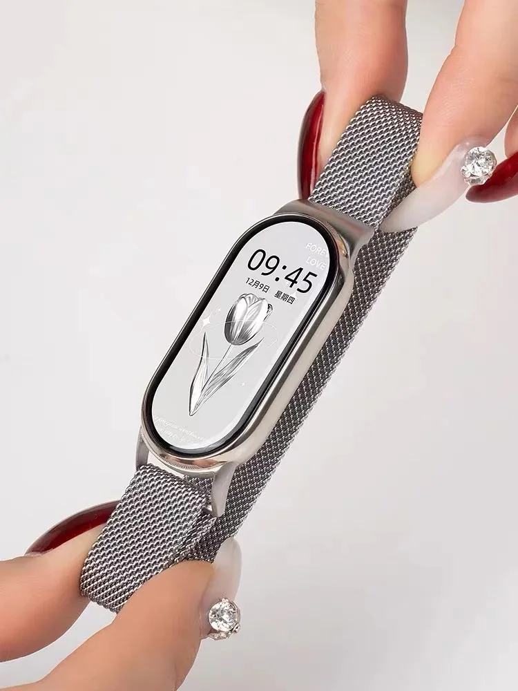 Correa de bucle milanés para Xiaomi Mi Band 9 NFC, accesorios de repuesto para pulsera inteligente, correa de reloj, correa mi band 8-9
