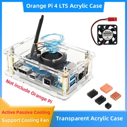 Carcasa Acrílica Transparente Orange Pi 4 LTS con Ventilador