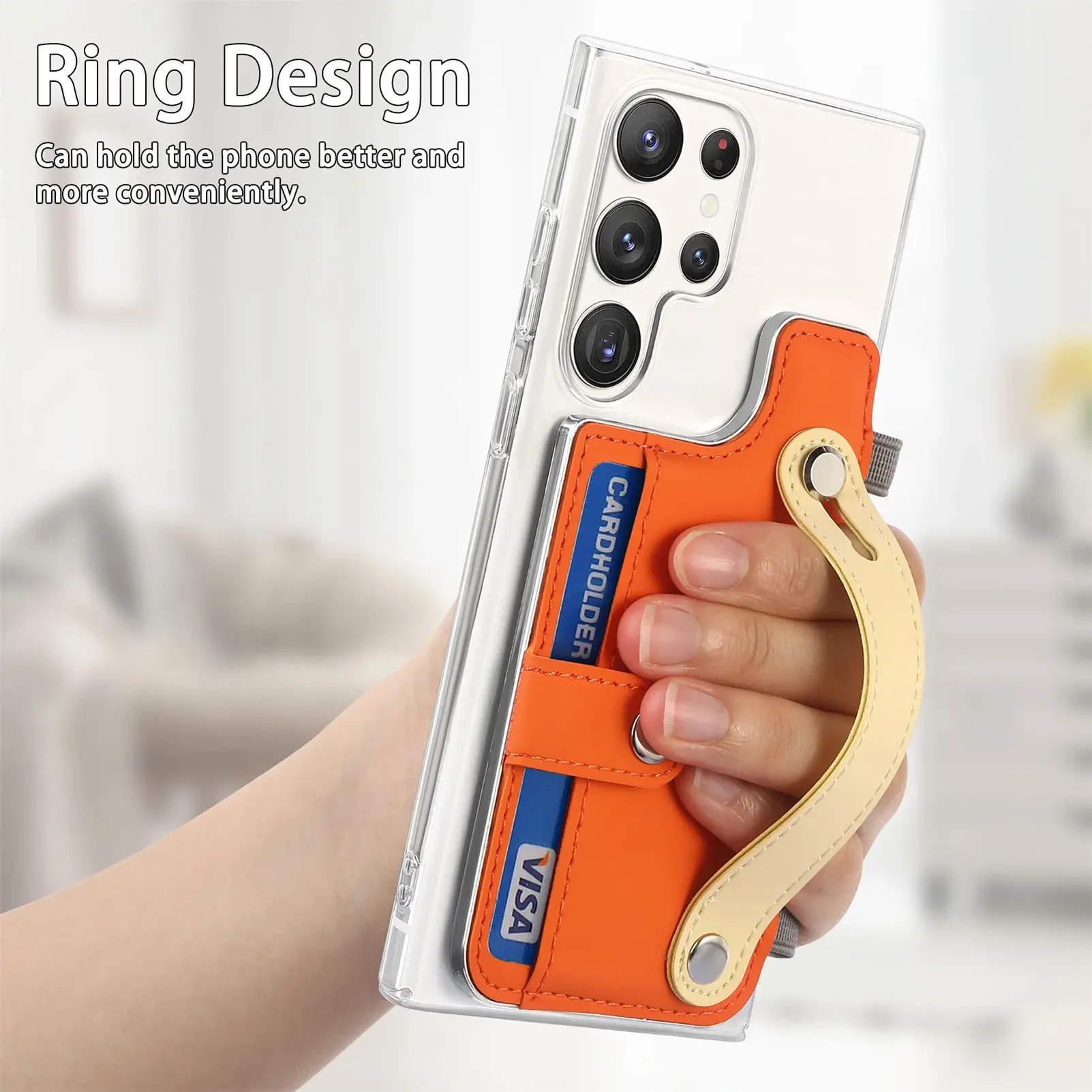 Funda tipo billetera Solt con tarjetas para Samsung Galaxy S23 Ultra S22 Plus S20 FE A54 A14 A12 A24 A33 A34 A53 5G, funda transparente - imagen 4