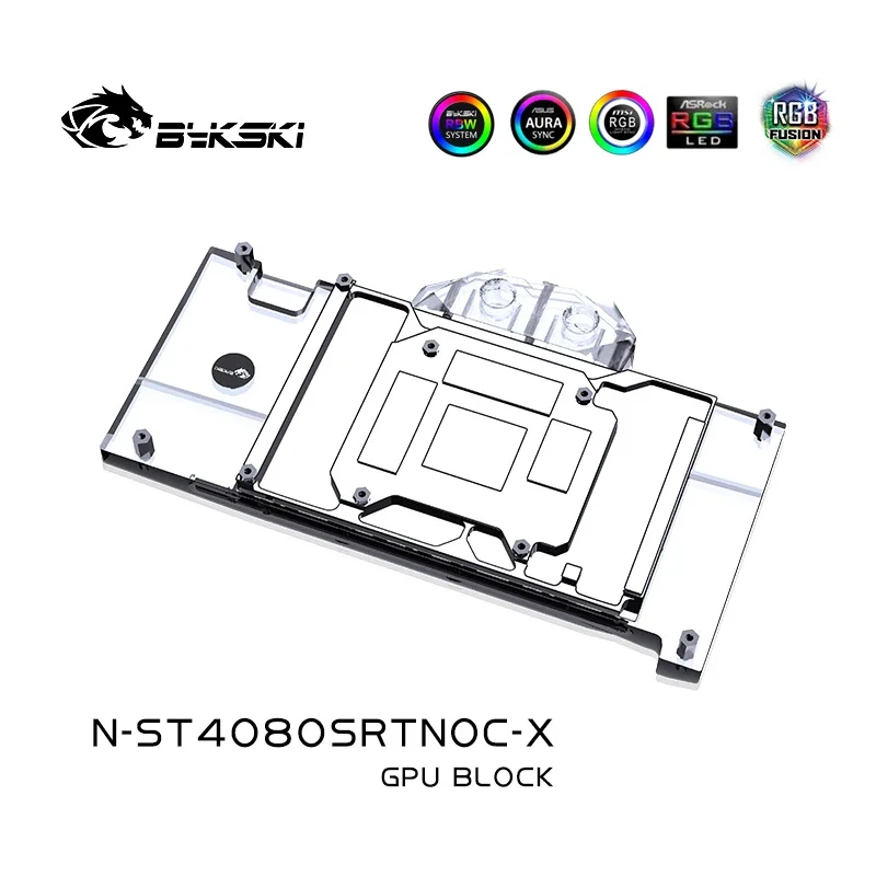 Bykski N-ST4080SRTNOC-X bloque GPU para ZOTAC RTX 4080 SUPER-16GB TRINITY OC tarjeta de vídeo refrigeración por agua/cubierta completa/dens Waterways - imagen 4