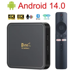 TV98 PRO Android 14 TV Box 5G Dual WiFi 8K con control por voz