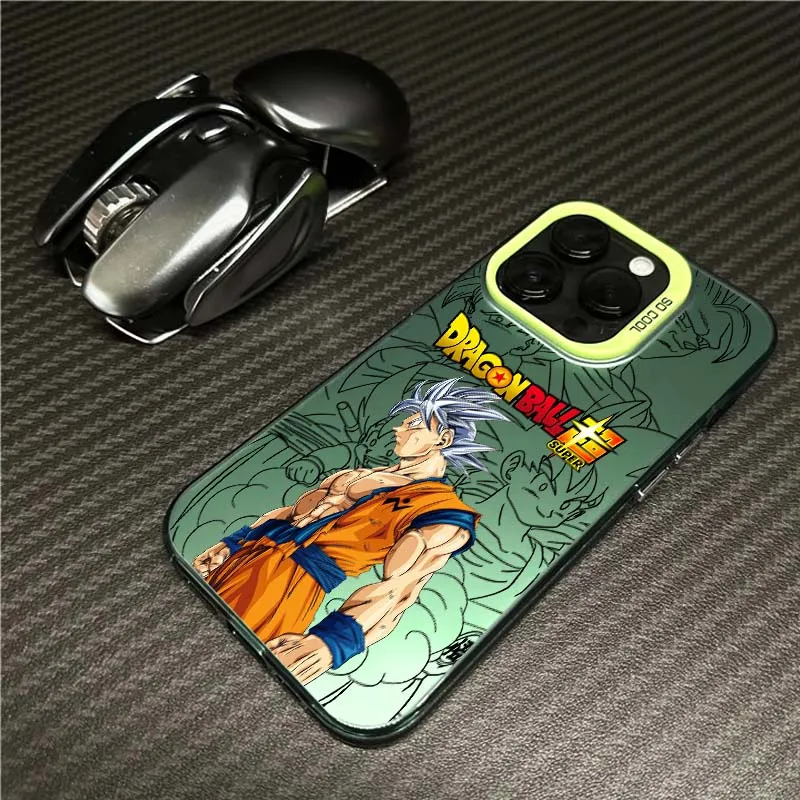 D-Dragon Ball Cool Son Goku para iPhone 17 16 15 14 13 12 11 Air Pro Max Plus Mini funda plateada colorida para teléfono - imagen 5