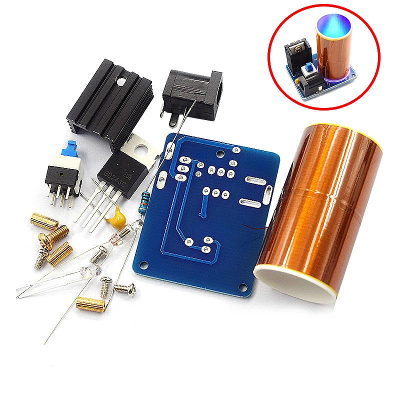 Kit de Mini bobina Tesla BD243, accesorios mágicos, piezas de bricolaje, tecnología de luces vacías, electrónica Diy BD243C, Mini módulo de bobina Tesla DIY