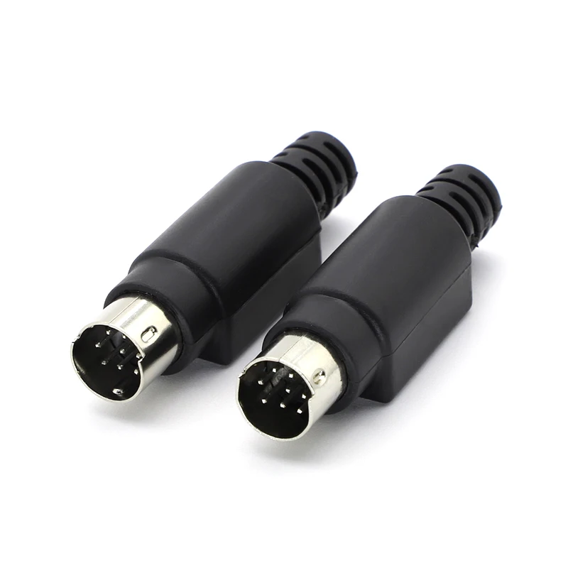 5 uds PLC conector macho de 8 pines MD8 Mini Din adaptador de enchufe macho de 8 pines para Cables de soldadura DIY MD8 S Terminal negro - imagen 5