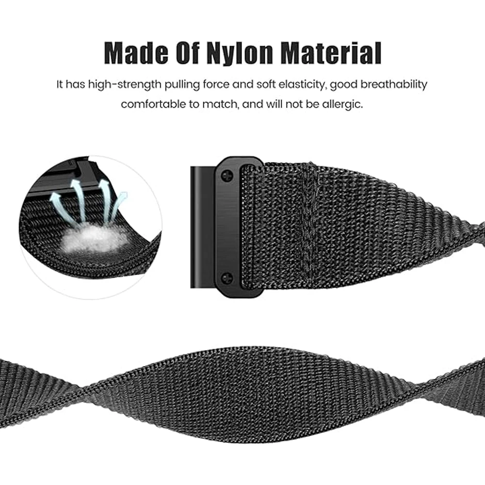 Correa de reloj QuickFit de 26mm y 22mm para Garmin Fenix 8 8Pro 7 7X 6 6X 5X/Forerunner 970 965/Enduro 3/Instinct 3 2X correa de nailon deportiva - imagen 4