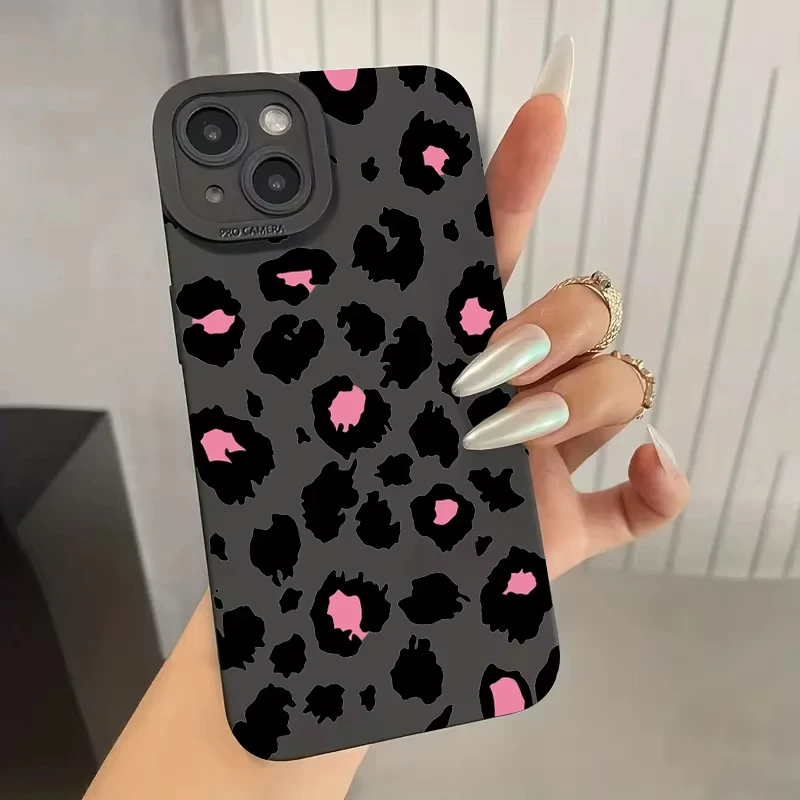 Funda de teléfono con diseño de leopardo y diseño rosa para Samsung Galaxy A55 A54 A35 S25 Ultra S24 S23 S22 S21 Plus S20 FE, funda suave - imagen 2
