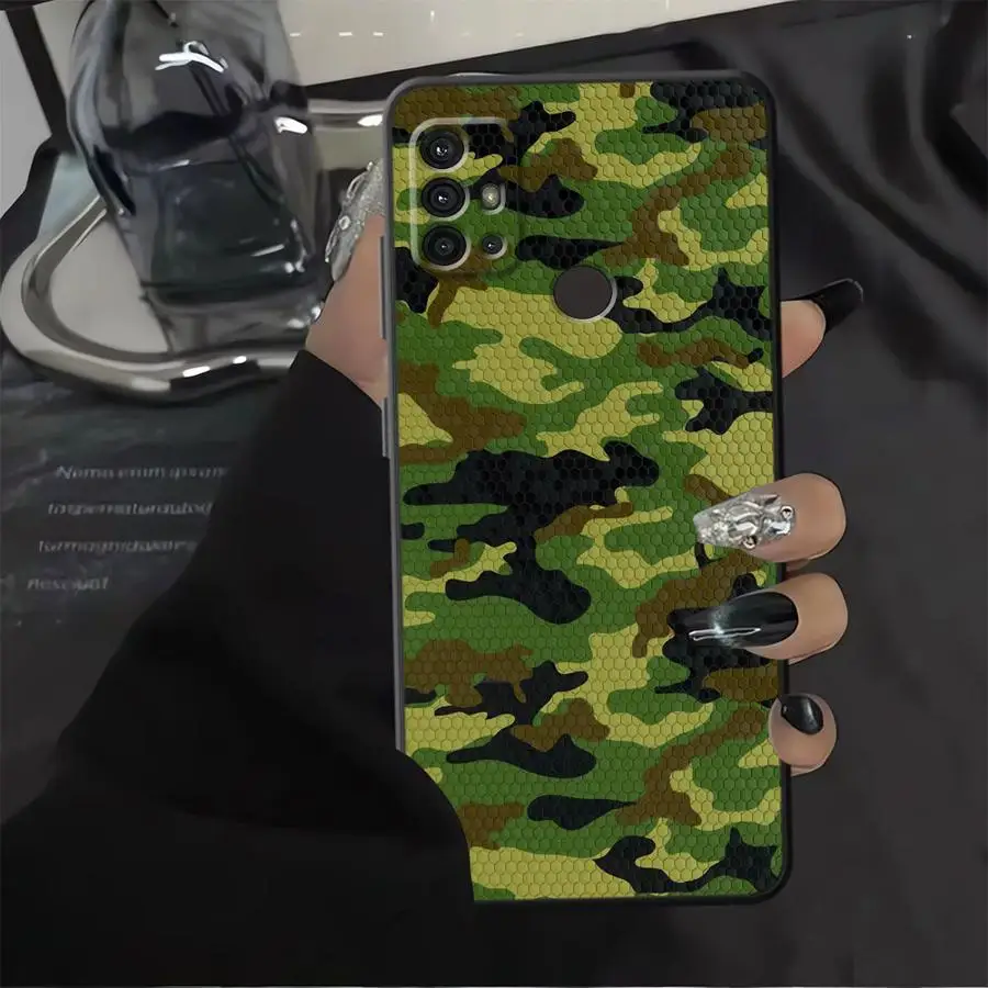 Funda de teléfono suave negra de camuflaje para Motorola Mot G52 G32 G50 G71 G60 Edge 20 Pro 30 Lite G53 G30 G51 G73 G60s G22 - imagen 4