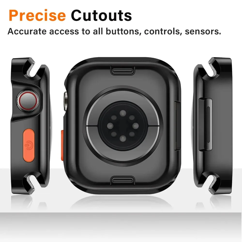 Funda TPU a prueba de golpes para Apple Watch, 49mm, 46mm, 42mm, 45mm, 41mm, 40mm, sin Protector de pantalla para iWatch 11 10 9 8 7 6 5 SE Ultra - imagen 4