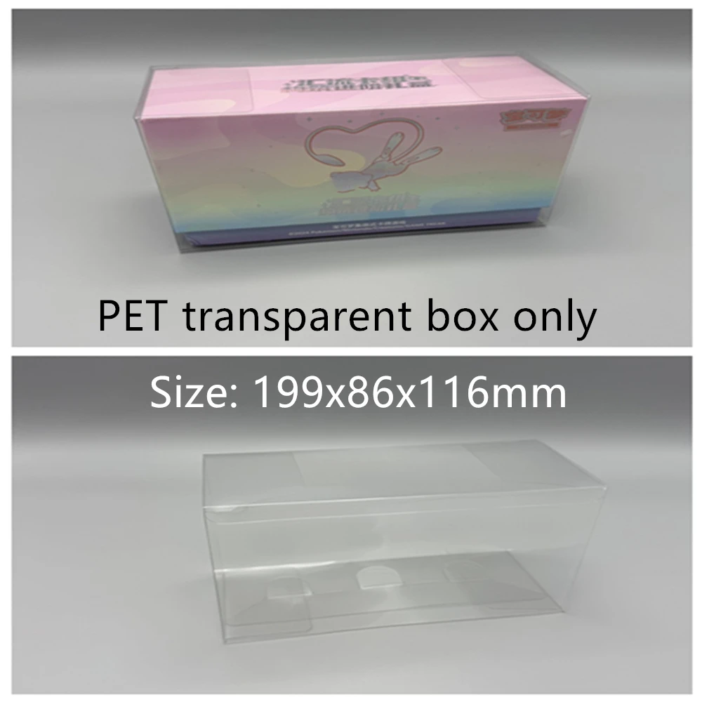 Caja de almacenamiento transparente a prueba de polvo para exhibición de tarjetas de convergencia Pokémon, funda protectora de plástico para cajas transparentes PTCG PET