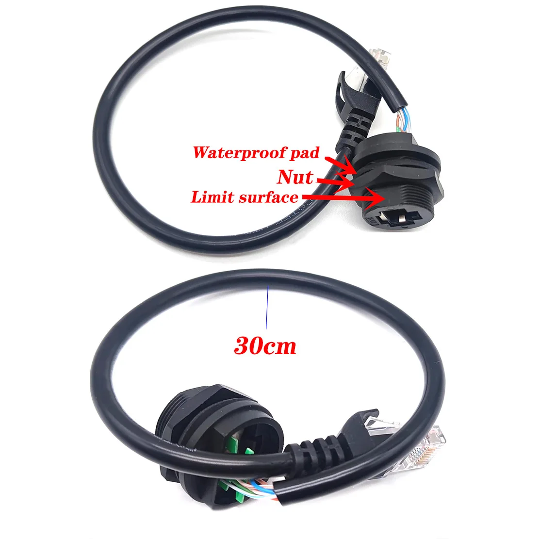 Conector de Cable de red CAT6A a prueba de agua, señal de datos CAT5E, junta Base hembra, Terminal montado RJ45, enchufe de Panel IP67 M20 - imagen 2