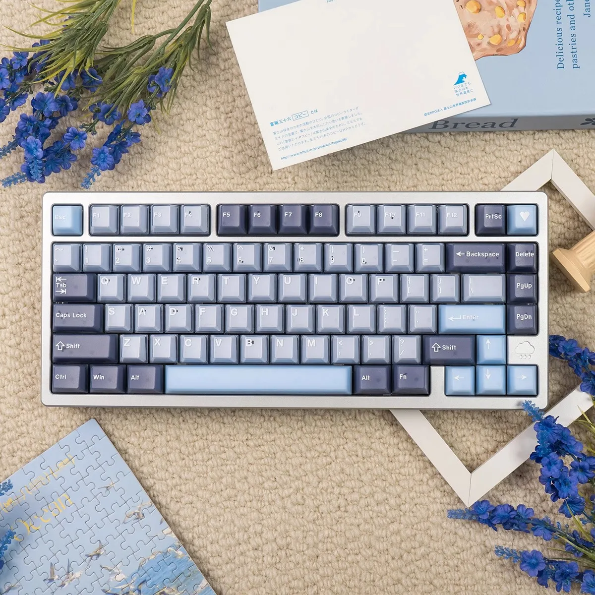 Teclas PBT + PC de 164 teclas, teclas translúcidas azules, perfil de cereza de doble disparo, juego grande de teclas para teclado mecánico con diseño Alice - imagen 5