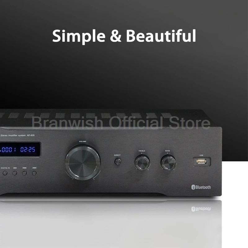 Amplificador HiFi 150Wx2, amplificador Bluetooth 5,0, sistema de sonido de Panel de aleación de aluminio, amplificador directo puro XLR, entrada equilibrada para cine en casa DJ - imagen 5