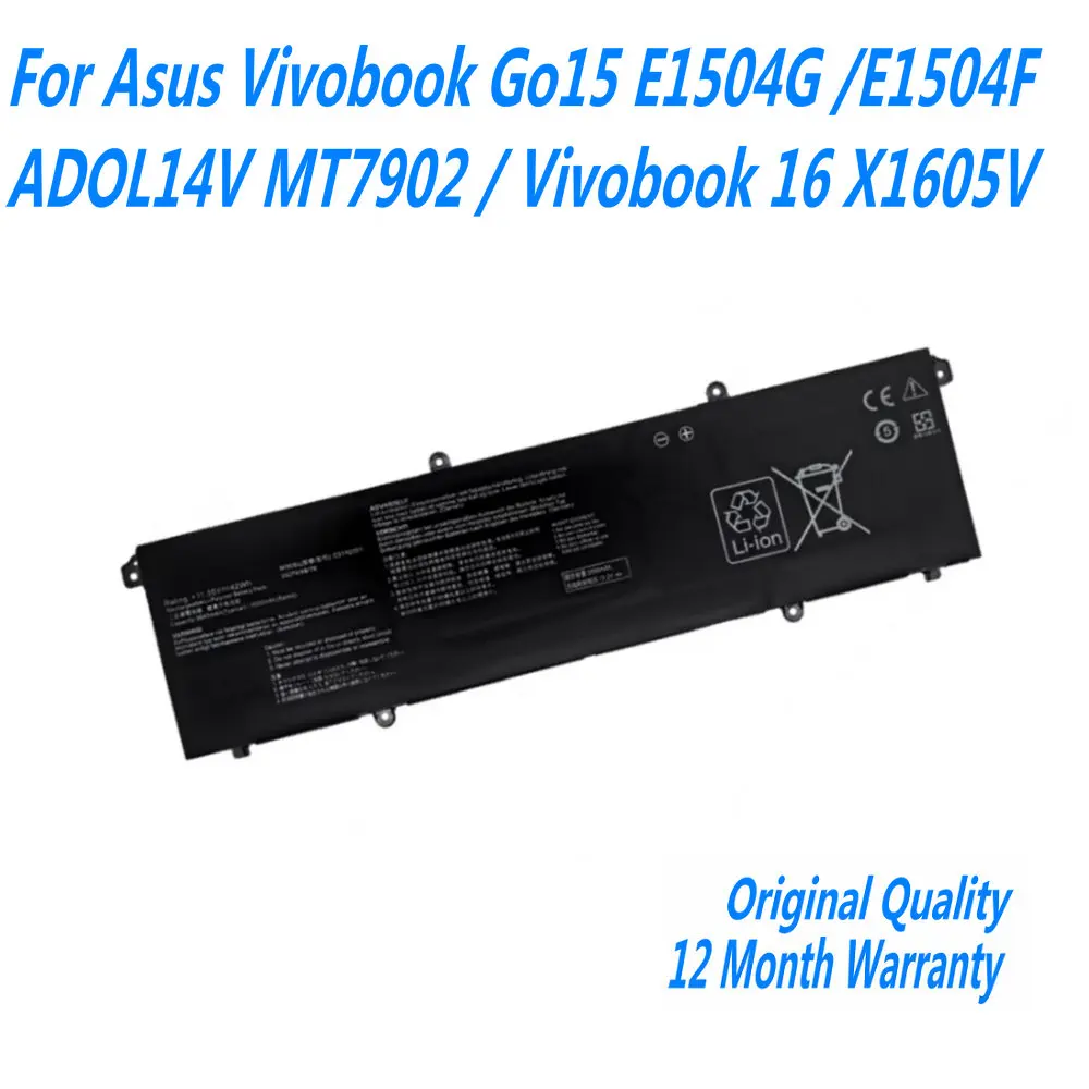 11,55 V 42Wh 3640mAh C31N2201 batería del ordenador portátil para Asus Vivobook Go15 E1504G /E1504F ADOL14V MT7902/Vivobook 16 X1605V Series