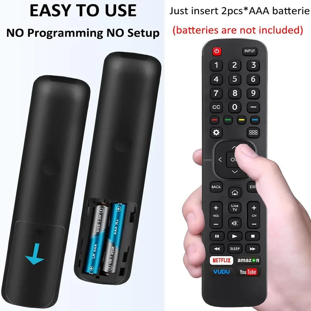 Mando a distancia universal para televisores inteligentes Hisense TV 4K LED HD UHD de repuesto EN2A27 EN2A127H EN2A27HT (no para TV fire & roku) - imagen 4