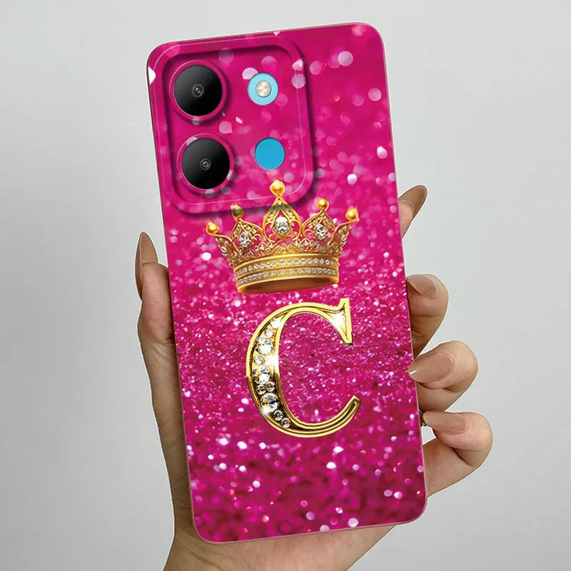 Para Infinix Smart 7 X6515 funda de silicona corona letra a prueba de golpes Coque Smart 7 HD X6516 funda para teléfono infinix Smart7 Plus - imagen 5