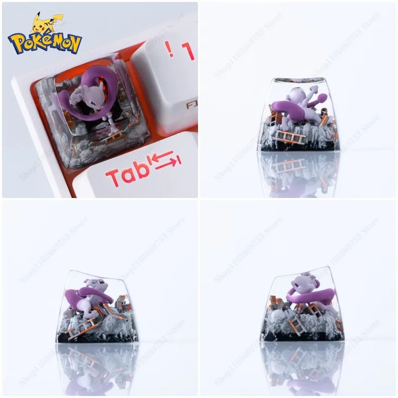 Teclas de resina de Pokémon Mewtwo, personalización de personajes de Anime, Teclado mecánico 3D, teclas DIY, accesorios de teclado bonitos, regalos - imagen 2