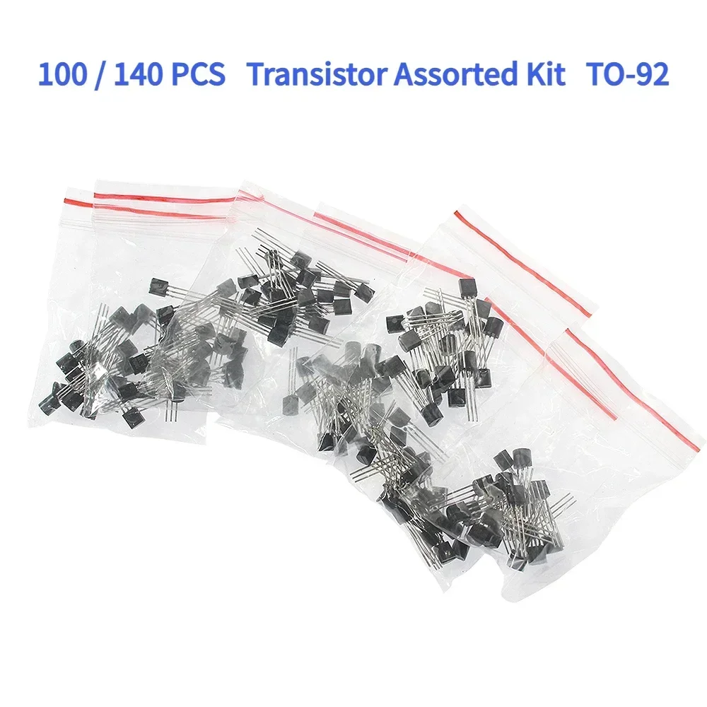 Juego de transistores 100 Uds 5 tipos 2N2222 2N3904 2N3906 2N5401 2N5551 Kit de transistores NPN PNP 20 piezas por valores Kit electrónico - imagen 3
