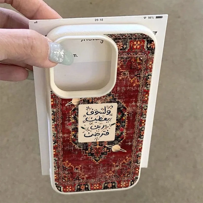 Funda de teléfono con patrón Rural rojo oscuro Vintage para iPhone 16 15 Pro Max 17 Air 14 13 12 11 16 15 Plus X XR XS cubierta trasera a prueba de golpes - imagen 2