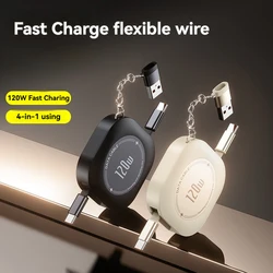 Cable USB‑C retráctil 120W – carga rápida 6A y