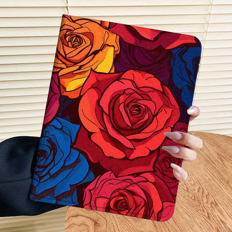Cool Vintage Rose Blossom Art para Samsung Galaxy Tab S7 S8 S9 S10 11 12,4 13,1 FE Plus Lite pulgadas funda para tableta - imagen 3