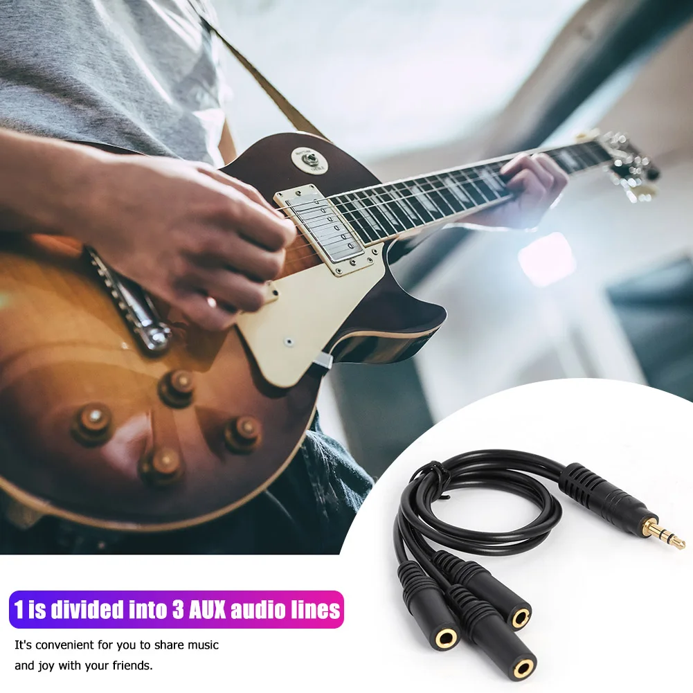 Adaptador de conector auxiliar estéreo de 3,5mm a 3x3,5mm, Cable divisor de auriculares 3,5 1/8 TRS/TRRS, Cable de extensión de Audio para altavoz de teléfono y PC - imagen 4