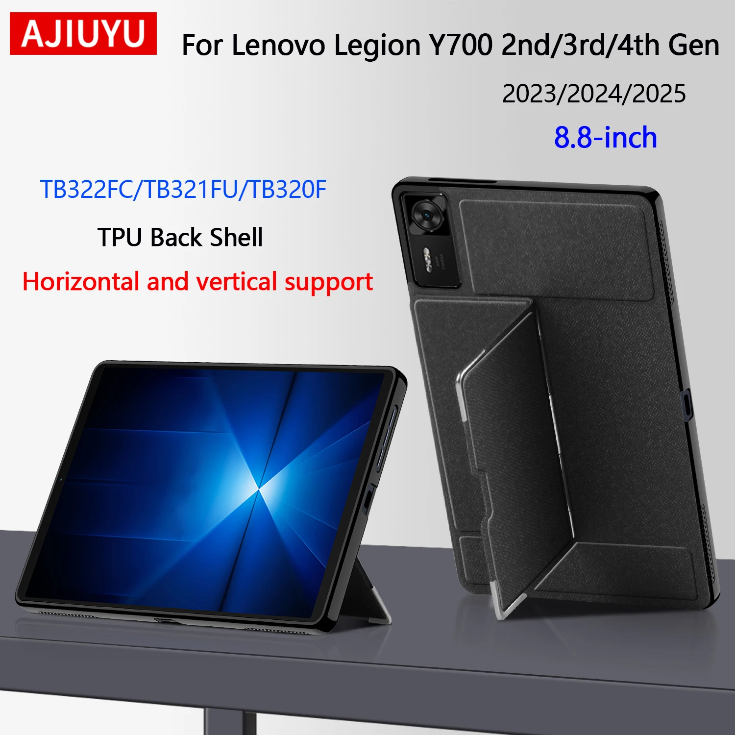 AJIUYU para Lenovo LEGION Y700 2025 2023 funda 4. a 3. a 2. a generación 8,8 pulgadas TB322FC TB321FU TB320F funda trasera para tableta de juego