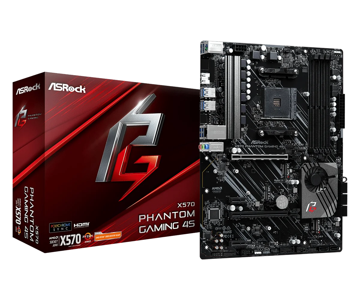 Placa base ASROCK X570 Phantom Gaming 4S AMD X570 Socket AM4 compatible con 5900X 5600 2700 5700 3400G cpu DDR4 128GB nuevo