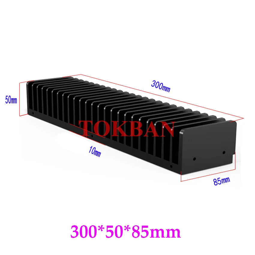 Tokban-AMPLIFICADOR DE POTENCIA Clase A, disipador de calor para bricolaje, accesorios de Audio, 1 piezas, 300x50x67/85/90/115mm - imagen 2