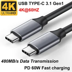 Cable USB Tipo C 3.1 Gen 1 4K 60Hz – Carga PD 60W