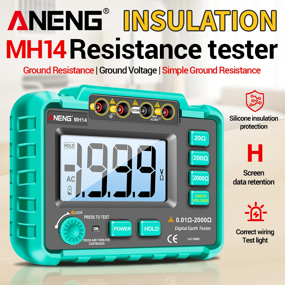 Isolationswiderstandsmessgerät-Kit MH14 ANENG Megohmmeter Spannungsprüfer Boden AC200V Voltmeter Ohm Industriemultimeter DIY-Werkzeug - imagen 2