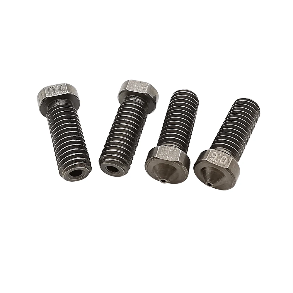 Boquilla de latón volcán E3D V5 V6, 5 piezas, filamento de acero duro de 1,75mm, rosca de M6, boquillas Hotend de 0,3mm-1,2mm, accesorios para impresora 3D - imagen 3