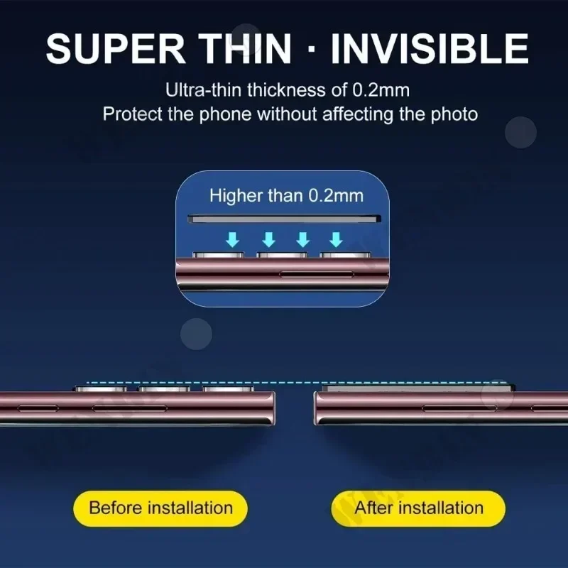 Protector de pantalla 4 en 1 para Samsung S25 S24 S23 S22 Ultra Plus FE A56 A55 A36 A35 A16 9HD, cristal protector completo + protector de lente - imagen 4