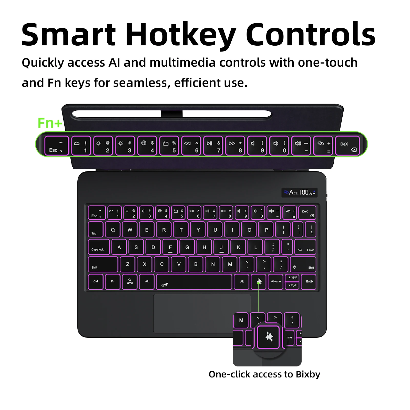 Magic Keyboard For Samsung Galaxy Tab S11 S10 Plus S9 S10 FE S8 S7 S10 Lite floating Adjustable angle One-click Access to Bixby - imagen 5