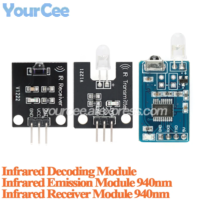 Receptor transmisor remoto infrarrojo IR, módulo de codificación de decodificación inalámbrica, comunicación serie WIFI, 5 uds./1p