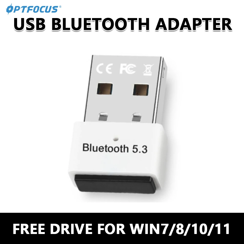 Adaptador inalámbrico USB Bluetooth 5,3, receptor BT, controlador gratuito para PC, portátil, 7 dispositivos, conexión de 20 metros de distancia, adaptador dongle