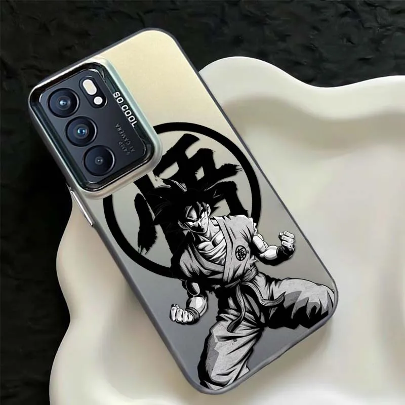 D-Dragon Ball Goku Cool Logo para OPPO A98 A96 A95 A94 A79 A78 A77 A54 A55 funda de teléfono plateada colorida - imagen 2