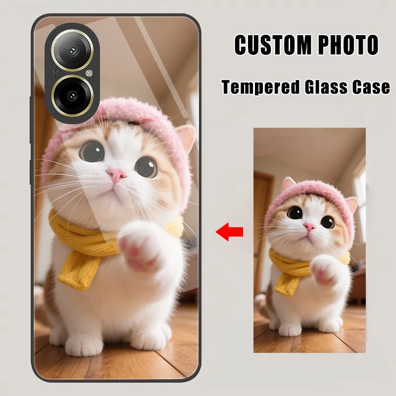 Funda de vidrio templado personalizada para OPPO Realme C75 4G C67 C65 C63 C61 C55 C35 C33 C31 C30 C25s C11 C20 DIY cubierta de imagen personalizada - imagen 2