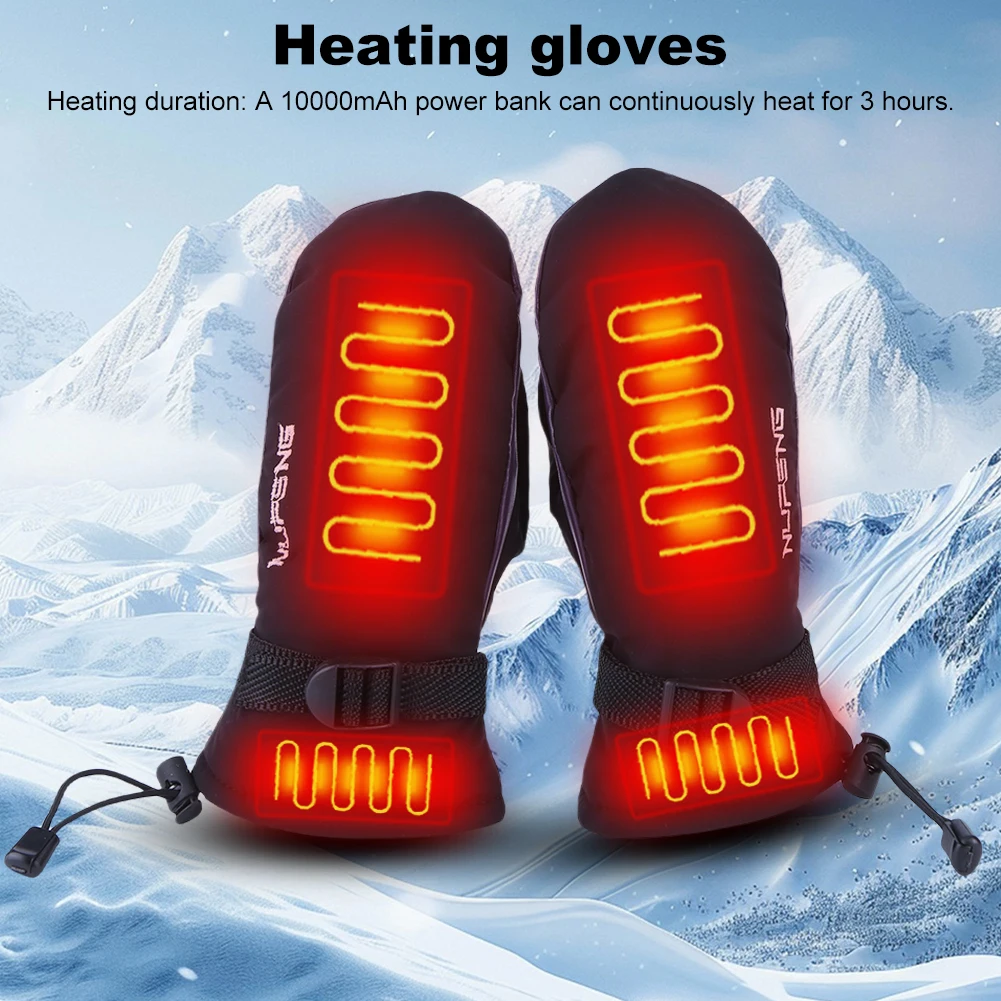 Guantes calefactores eléctricos Guantes calefactables eléctricos a prueba de frío Impermeables 3 velocidades Temperatura para escalada Senderismo Ciclismo - imagen 4