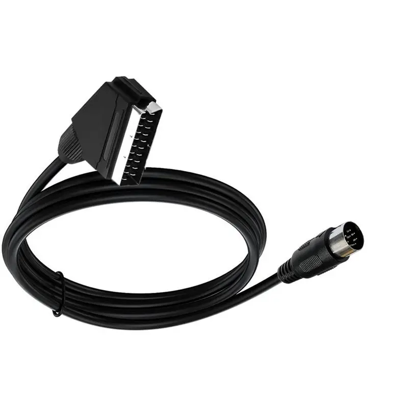 Cable de cabeza de escoba estándar europeo de cobre estañado de 1,8 m, consola de juegos, cabezal de escoba, SCART a Cable de Audio RGB DIN 8P grande - imagen 5