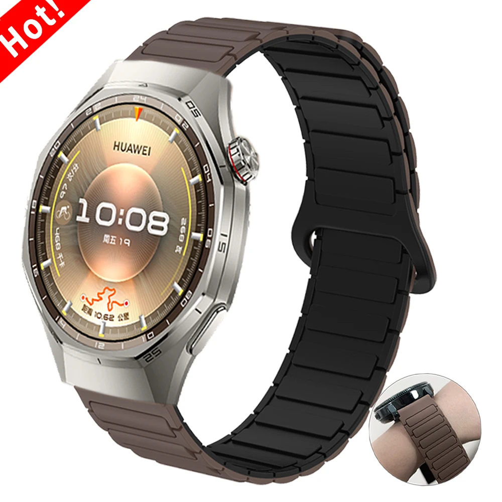 Correa de silicona magnética de 22mm y 20mm para HUAWEI WATCH GT 6 5 Pro GT6 GT5 GT4 GT3 42mm 46mm/reloj 5 4 bandas de pulsera deportiva