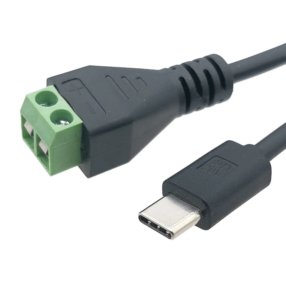 Terminal sin soldadura de 2 pines a tipo C PD 9V 12V 20V conector de clavija de carga rápida Terminal 2P cable de alimentación de conexión rápida, 1 ud. - imagen 2