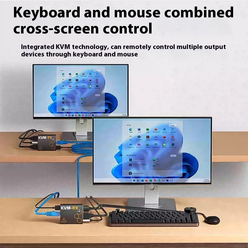 Extensor KVM sobre IP HDMI 1Tx 4Rx 4K HDMI a RJ45 Control de teclado/ratón Alcance de 100 m - imagen 2