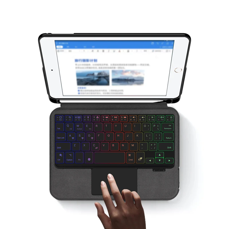 HUWEI Funda con teclado retroiluminado para iPad Mini 5 2019 Funda mini 5ta generación Mini 4 5 7,9 "A2133 A2124 Funda protectora de PU para tableta - imagen 4