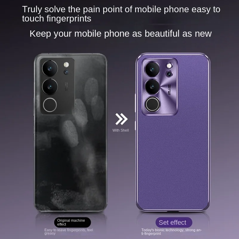 Funda trasera de acrílico mate para VIVO V27 Pro VIVO S17 Pro S16 VIVO X90 Pro Plus X90 Pro + funda protectora de cámara de Metal Armor - imagen 4