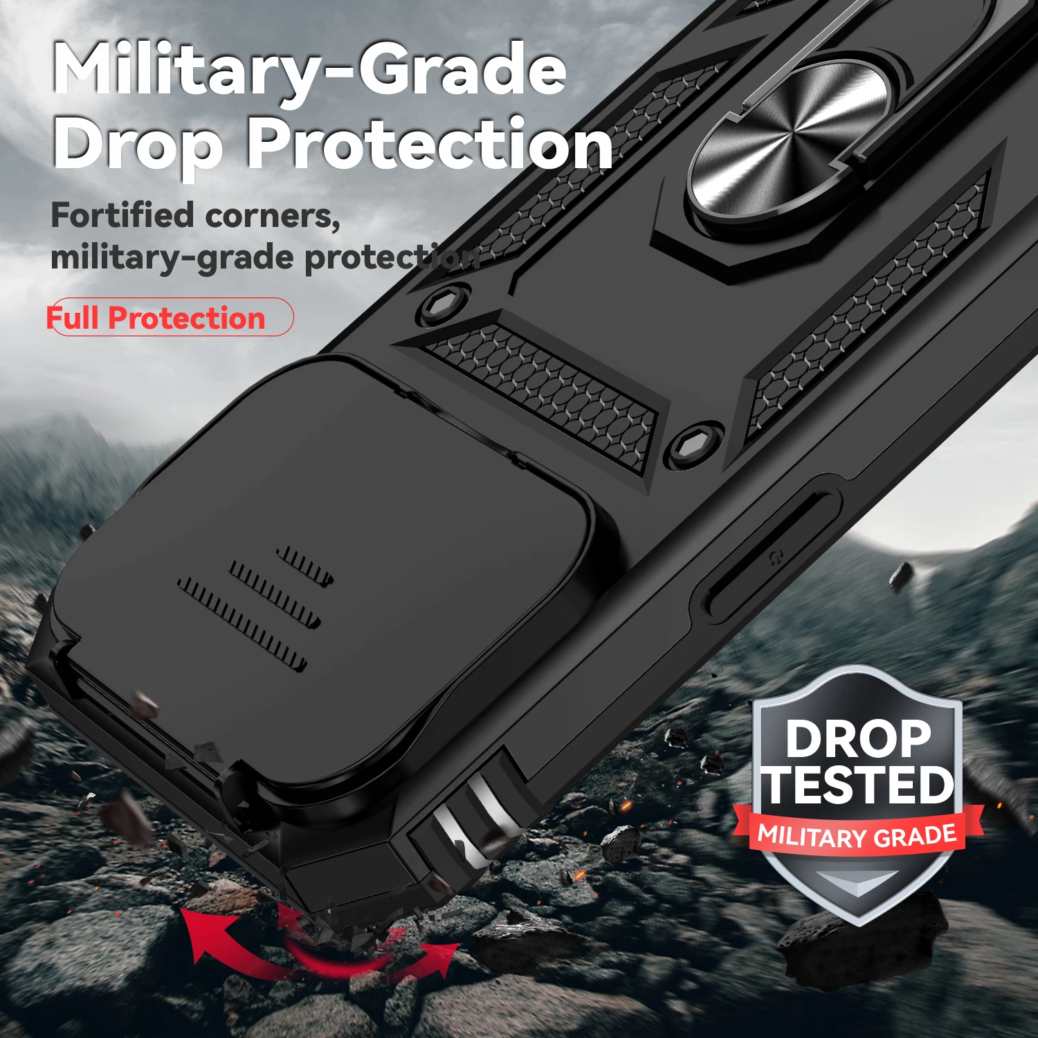 Funda con lente deslizante para iPhone 17 Pro Max, funda para iPhone 17 Pro Max, Fundas con soporte magnético de grado militar, iPhone 17 Pro Max - imagen 5