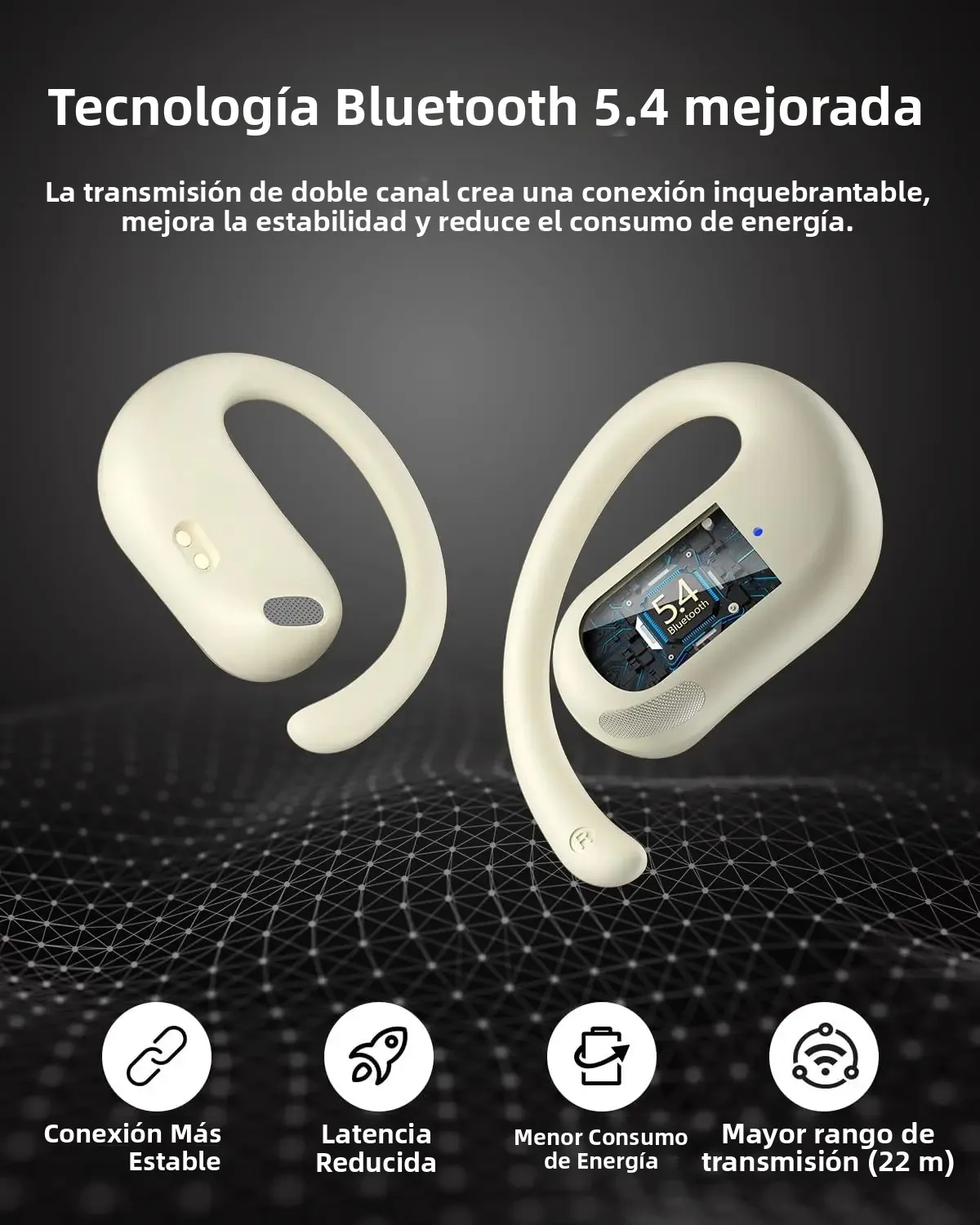 Tedelon F9 auriculares abiertos auriculares inalámbricos OWS Bluetooth 5,4 auriculares sonido HiFi TWS auriculares Bluetooth para ciclismo correr - imagen 5